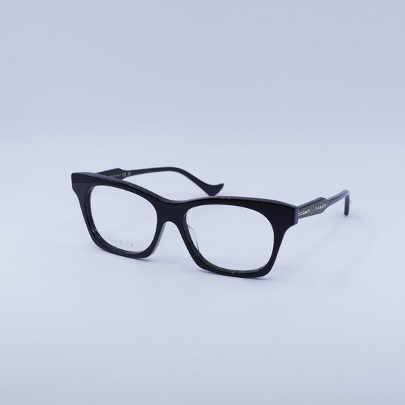 Gucci GG1299O 001 Eyeglasses Black 55mm Square Frame - Picture 1 of 11